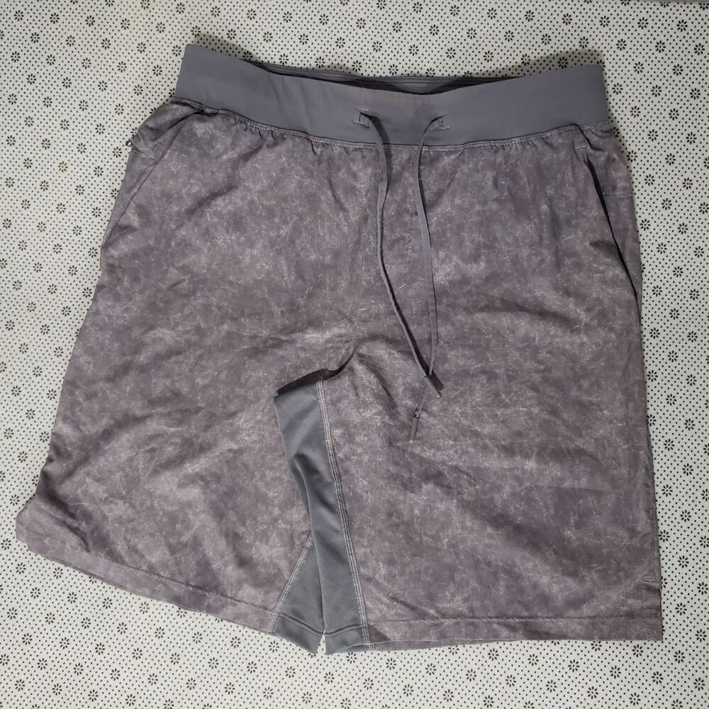 Lululemon T.H.E. Short 9 Men’s Large Linerless Gravel Dust Asphalt Grey Multi